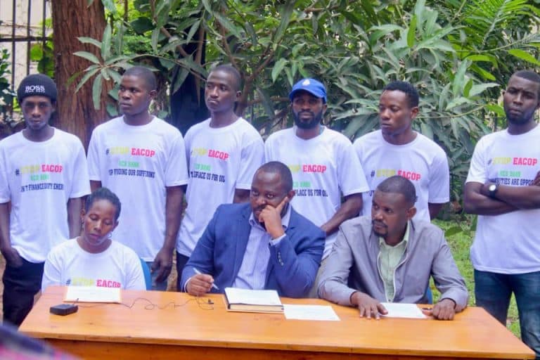 Young organizers holding a public briefing